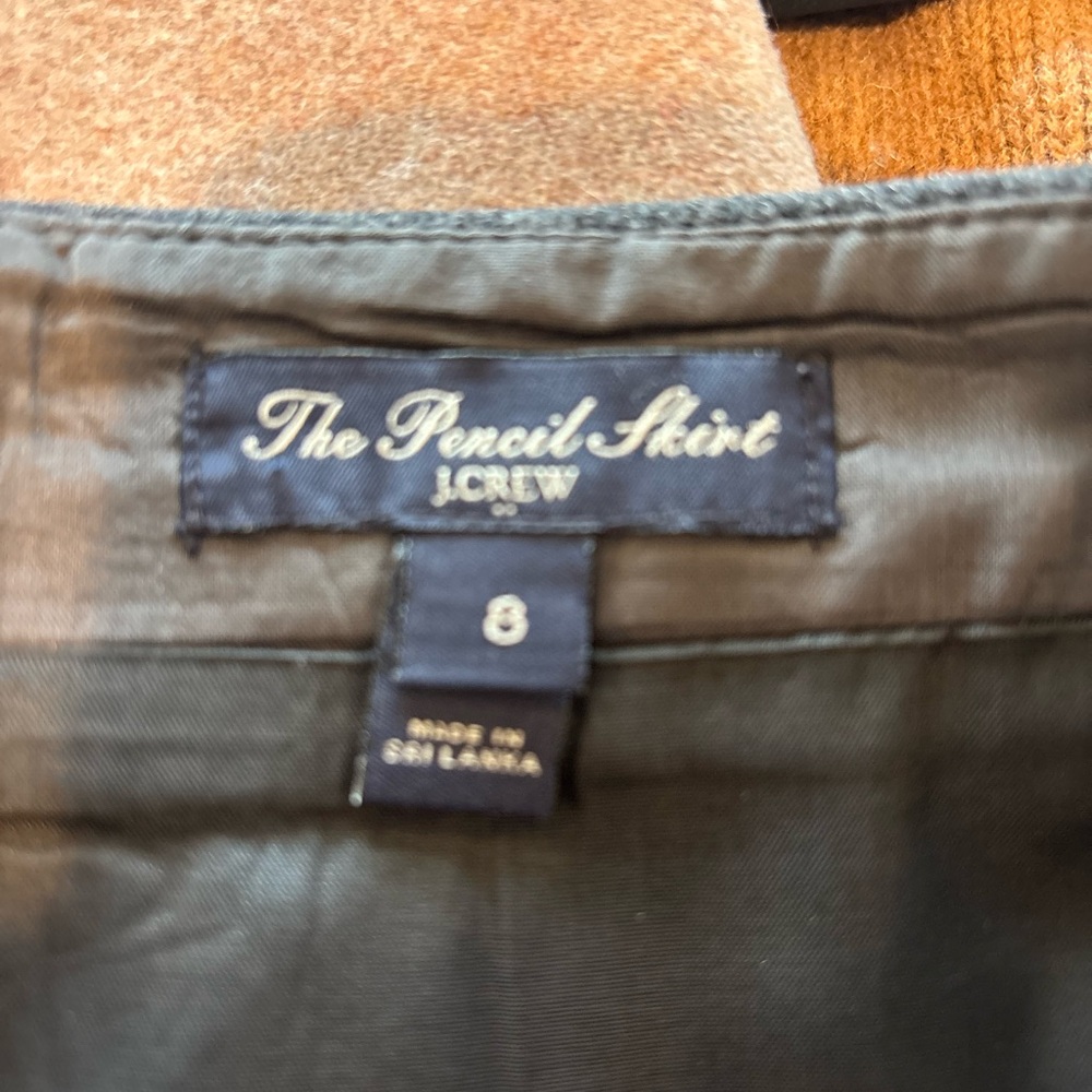 J. Crew Dark Gray Wool Lined Pencil Skirt 8 - Picture 3 of 5